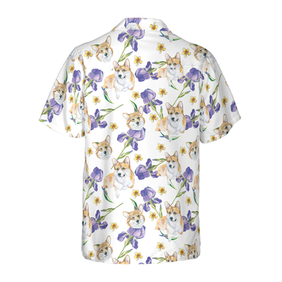 litzzy Corgi Hawaiian Shirt, Cute Corgi, Purple Flowers Aloha Shirt For Men, Women - Perfect Gift For Corgi Lovers, dog hawaiian shirt Hawaii Shirt   