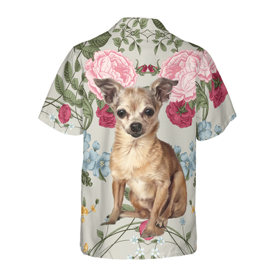 litzzy Chihuahua Hawaiian Shirt, Chihuahua Floral, Pink Roses Aloha Shirt For Men, Women And Women - Perfect Gift For Chihuahua Lovers, dog hawaiian shirt Hawaii Shirt   