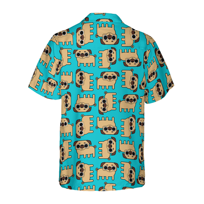 litzzy Pug Hawaiian Shirt, Pug Dog Seamless Pattern Aloha Shirt For Men, Women - Perfect Gift For Pug Lover, dog hawaiian shirt Hawaii Shirt   