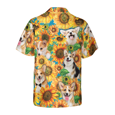 litzzy Corgi Hawaiian Shirt, Corgi Lovers With Sunflower Aloha Shirt For Men, Women - Perfect Gift For Corgi Lovers, dog hawaiian shirt Hawaii Shirt   