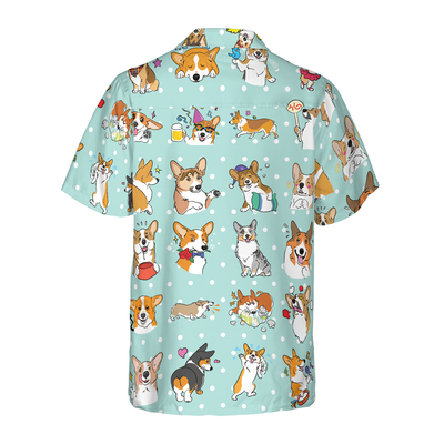 litzzy Cartoon Welsh Corgi Hawaiian Shirt, Corgi Aloha Shirt For Men, Women - Perfect Gift For Corgi Lovers, dog hawaiian shirt Hawaii Shirt   