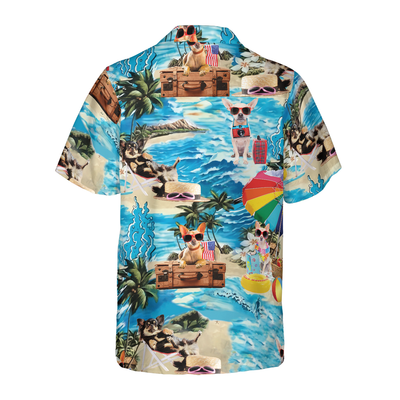 litzzy Chihuahua Hawaiian Shirt, Funny Chihuahua, Blue Beach Aloha Shirt For Men, Women - Perfect Gift For Chihuahua Lovers, dog hawaiian shirt Hawaii Shirt   