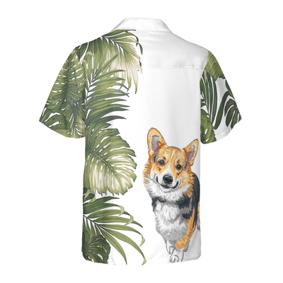 litzzy Corgi Monstera Leaves Hawaiian Shirt, Tropical Summer Corgi Aloha Shirt For Men, Women - Perfect Gift For Corgi Lovers, dog hawaiian shirt Hawaii Shirt   