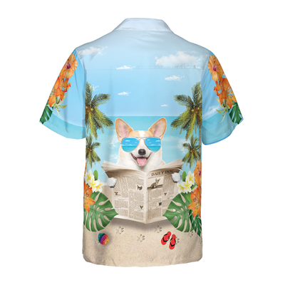 litzzy Corgi Hawaiian Shirt, Corgi Wear Sunglasses Aloha Shirt For Men, Women - Perfect Gift For Corgi Lovers, dog hawaiian shirt Hawaii Shirt   