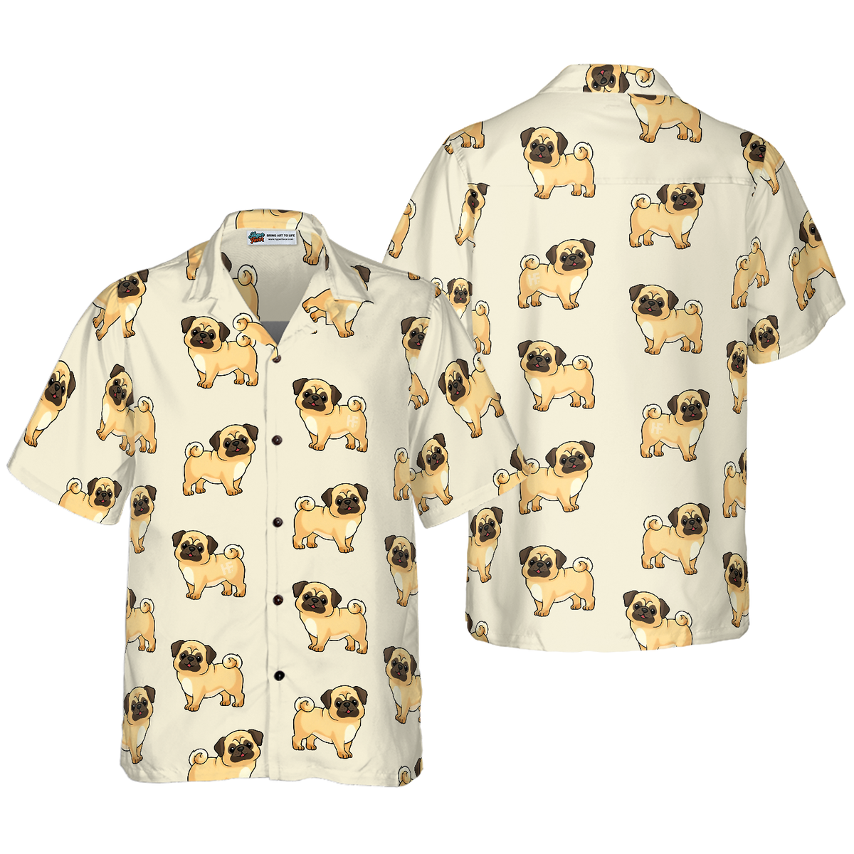 litzzy Pug Hawaiian Shirt, Cute Pug Aloha Shirt For Men, Women - Perfect Gift For Pug Lover, dog hawaiian shirt Hawaii Shirt   