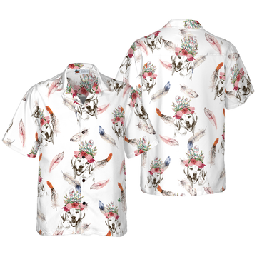 litzzy Labrador Retriever Hawaiian Shirt, Labrador Retriever Boho Chic Dogs Aloha Shirt For Men, Women - Perfect Gift For Labrador Retriever Lover, dog hawaiian shirt Hawaii Shirt   