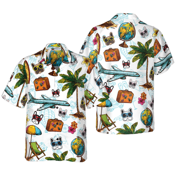 litzzy Bulldog Hawaiian Shirt, French Bulldog Sunglasses Aloha Shirt For Men, Women - Perfect Gift For Bulldog Lover, dog hawaiian shirt Hawaii Shirt   