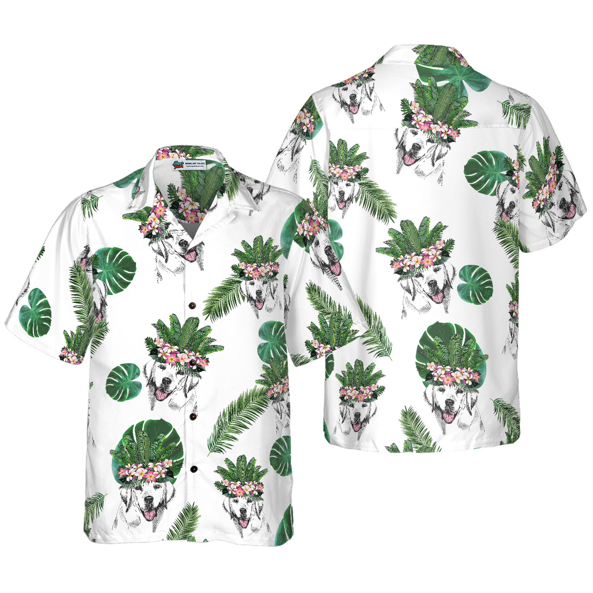 litzzy Labrador Retriever Hawaiian Shirt, Labrador Retriever Tropical Summer, Tropical Flowers Aloha Shirt For Men, Women - Perfect Gift For Labrador Retriever Lover, dog hawaiian shirt Hawaii Shirt   