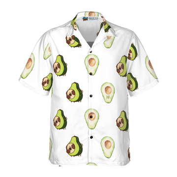 litzzy Pug Hawaiian Shirt, Pug Shirt, Avocado Seamless Dogs Aloha Shirt For Men, Women - Perfect Gift For Pug Lover, dog hawaiian shirt Hawaii Shirt   