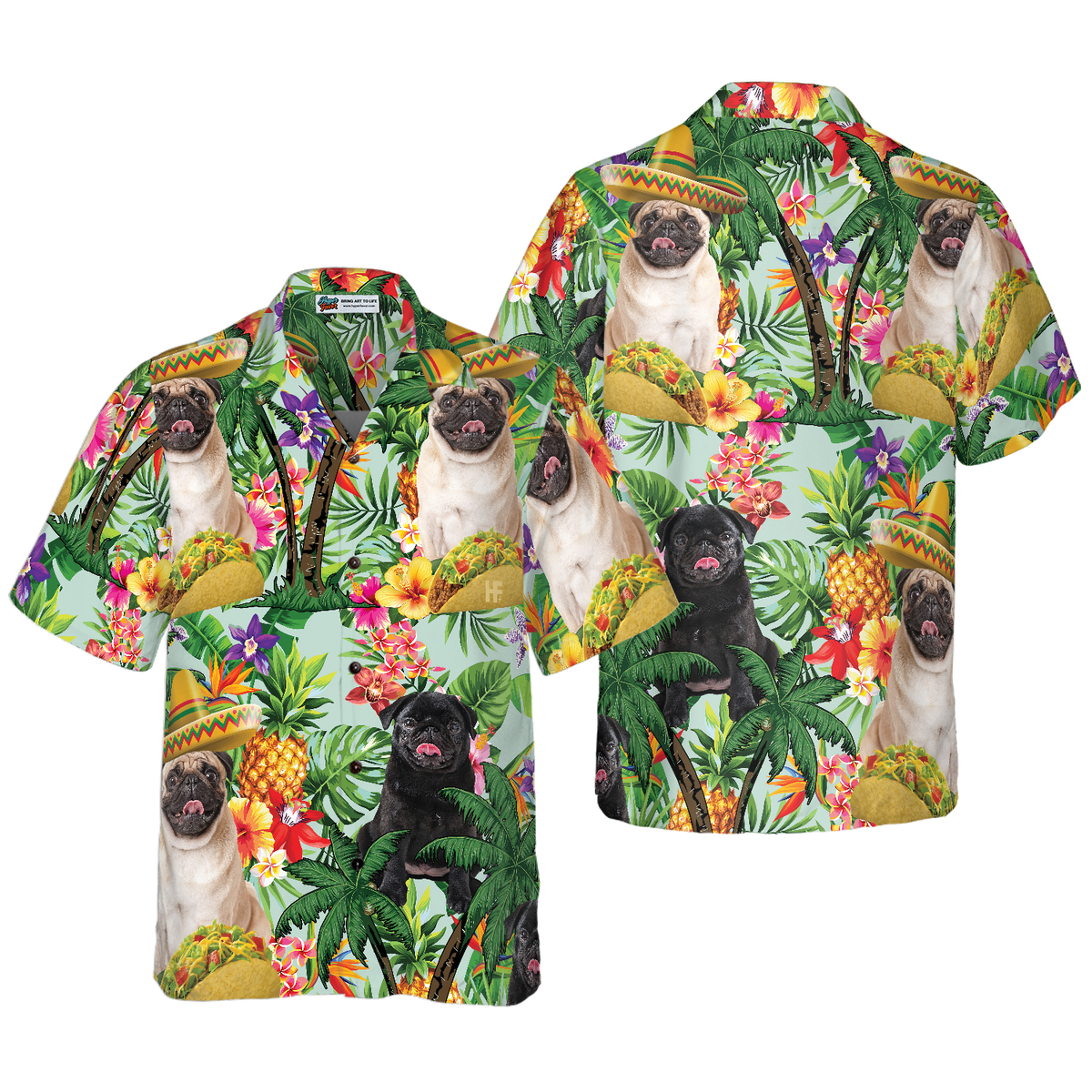 litzzy Pug Hawaiian Shirt, Tropical Summer, Tropical Fruit, Pug Are Ready For Summer Aloha Shirt For Men, Women - Perfect Gift For Pug Lover, dog hawaiian shirt Hawaii Shirt   