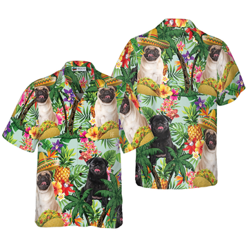 litzzy Pug Hawaiian Shirt, Tropical Summer, Tropical Fruit, Pug Are Ready For Summer Aloha Shirt For Men, Women - Perfect Gift For Pug Lover, dog hawaiian shirt Hawaii Shirt   