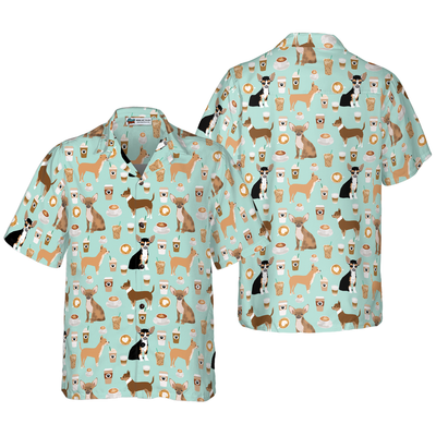 litzzy Chihuahua Hawaiian Shirt, Chihuahua And Coffee Aloha Shirt For Men, Women - Perfect Gift For Chihuahua Lovers, dog hawaiian shirt Hawaii Shirt   