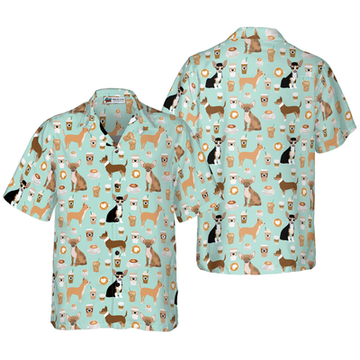litzzy Chihuahua Hawaiian Shirt, Chihuahua And Coffee Aloha Shirt For Men, Women - Perfect Gift For Chihuahua Lovers, dog hawaiian shirt Hawaii Shirt   
