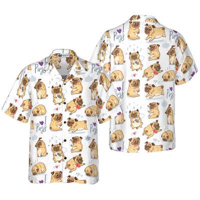litzzy Pug Hawaiian Shirt, Cute Funny Pug Aloha Shirt For Men, Women - Perfect Gift For Pug Lovers, dog hawaiian shirt Hawaii Shirt   