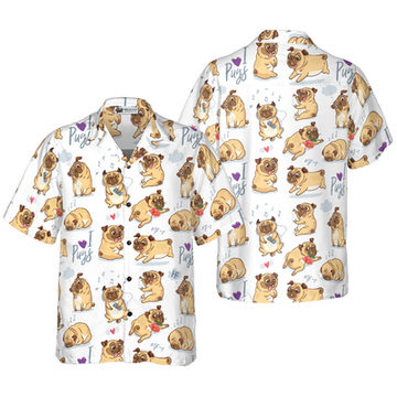 litzzy Pug Hawaiian Shirt, Cute Funny Pug Aloha Shirt For Men, Women - Perfect Gift For Pug Lovers, dog hawaiian shirt Hawaii Shirt   