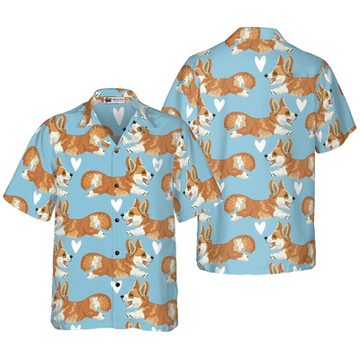 litzzy Corgi Hawaiian Shirt, Flying Corgi Blue Aloha Shirt For Men, Women - Perfect Gift For Corgi Lovers, dog hawaiian shirt Hawaii Shirt   