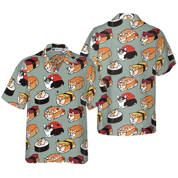 litzzy Corgi Hawaiian Shirt, Sushi Corgi Aloha Shirt For Men, Women - Perfect Gift For Corgi Lovers, dog hawaiian shirt Hawaii Shirt   