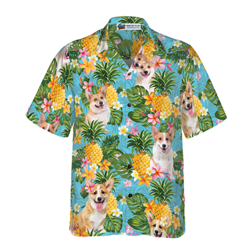 litzzy Corgi Hawaiian Shirt, Tropical Summer Pineapple Corgi Aloha Shirt For Men, Women - Perfect Gift For Corgi Lovers, dog hawaiian shirt Hawaii Shirt   