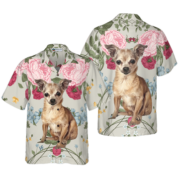 litzzy Chihuahua Hawaiian Shirt, Chihuahua Floral, Pink Roses Aloha Shirt For Men, Women And Women - Perfect Gift For Chihuahua Lovers, dog hawaiian shirt Hawaii Shirt   