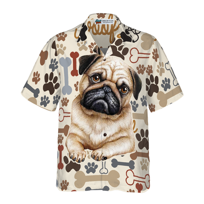litzzy Pug Hawaiian Shirt, Retro Pug, Paws Pug Aloha Shirt For Men, Women - Perfect Gift For Pug Lovers, dog hawaiian shirt Hawaii Shirt   