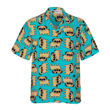 litzzy Pug Hawaiian Shirt, Pug Dog Seamless Pattern Aloha Shirt For Men, Women - Perfect Gift For Pug Lover, dog hawaiian shirt Hawaii Shirt   