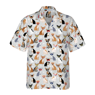 litzzy Chihuahua Hawaiian Shirt, Stylish Chihuahua With Glasses Aloha Shirt For Men, Women - Perfect Gift For Chihuahua Lovers, dog hawaiian shirt Hawaii Shirt   