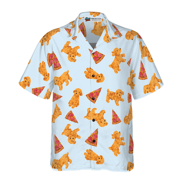 litzzy Poodles Hawaiian Shirt, Pizza And Cute Poodles Aloha Shirt For Men, Women - Perfect Gift For Poodle Lovers, dog hawaiian shirt Hawaii Shirt   