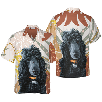 litzzy Black Poodle Hawaiian Shirt, The Brown Leaves Poodle Aloha Shirt, Best Dog Hawaiian Shirt For Men, Women And Women - Perfect Gift For Poodle Lovers, dog hawaiian shirt Hawaii Shirt   