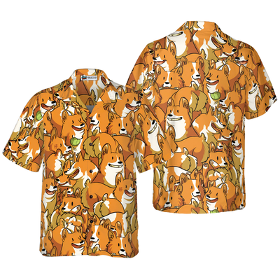 litzzy Corgi Hawaiian Shirt, Corgi Friends Aloha Shirt For Men, Women - Perfect Gift For Corgi Lovers, dog hawaiian shirt Hawaii Shirt   