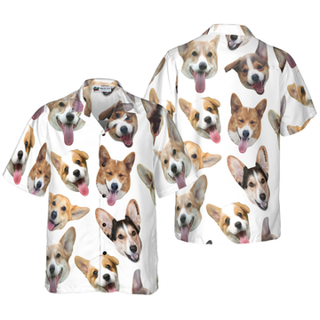 litzzy Corgi Hawaiian Shirt, Cute Corgis' Smiling Faces Corgi Aloha Shirt For Men, Women - Perfect Gift For Corgi Lovers, dog hawaiian shirt Hawaii Shirt   