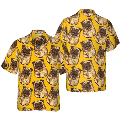litzzy Pug Hawaiian Shirt, Cute Pug Seamless Pattern Aloha Shirt For Men, Women - Perfect Gift For Pug Lovers, dog hawaiian shirt Hawaii Shirt   