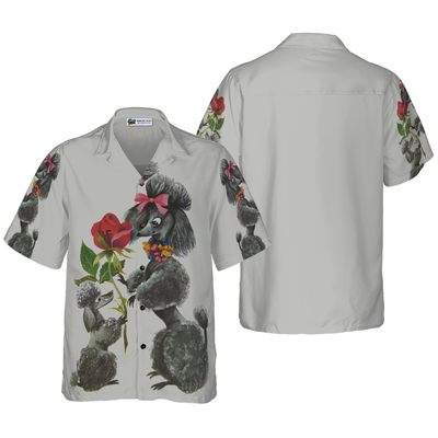 litzzy Poodle Hawaiian Shirt, Sweet Poodles, Red Rose Aloha Shirt For Men, Women - Perfect Gift For Poodle Lovers, dog hawaiian shirt Hawaii Shirt   
