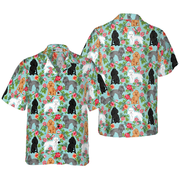litzzy Poodle Hawaiian Shirt, Tropical Flowers Aloha Shirt For Men, Women - Perfect Gift For Poodle Lovers, dog hawaiian shirt Hawaii Shirt   