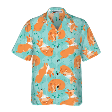litzzy Corgi Hawaiian Shirt, Sleeping Corgi, Dream Bones Aloha Shirt For Men, Women - Perfect Gift For Corgi Lovers, dog hawaiian shirt Hawaii Shirt   