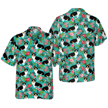litzzy Corgi Hawaiian Shirt, Tropical Floral Corgi Aloha Shirt For Men, Women - Perfect Gift For Corgi Lovers, dog hawaiian shirt Hawaii Shirt   