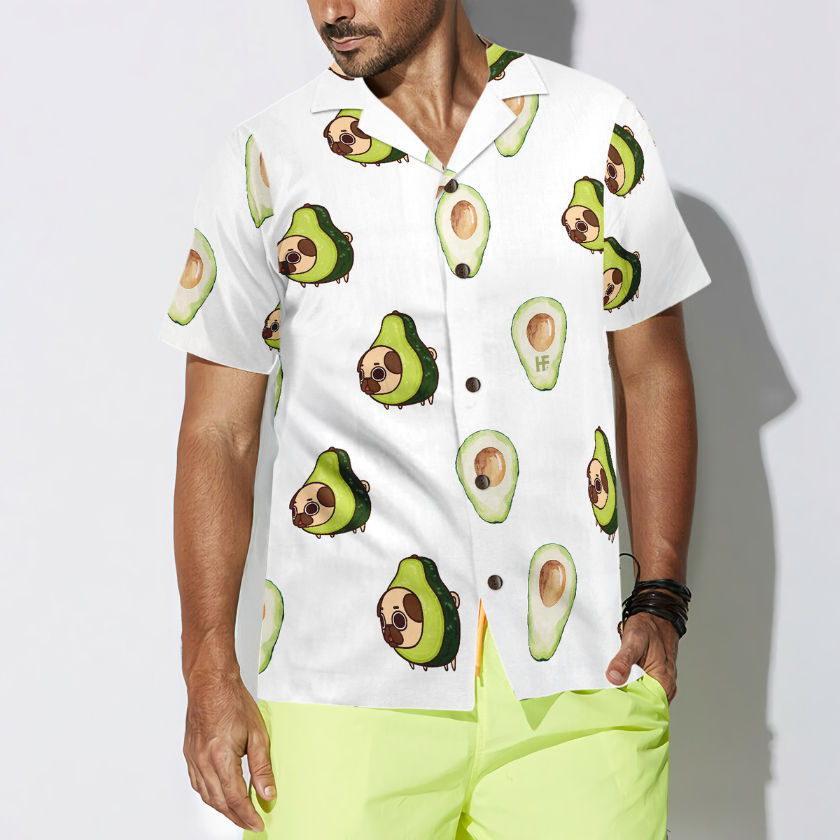 litzzy Pug Hawaiian Shirt, Pug Shirt, Avocado Seamless Dogs Aloha Shirt For Men, Women - Perfect Gift For Pug Lover, dog hawaiian shirt Hawaii Shirt   