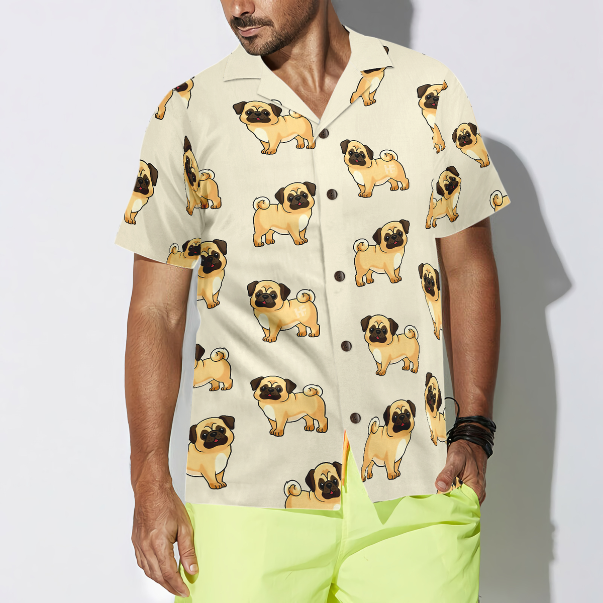 litzzy Pug Hawaiian Shirt, Cute Pug Aloha Shirt For Men, Women - Perfect Gift For Pug Lover, dog hawaiian shirt Hawaii Shirt   