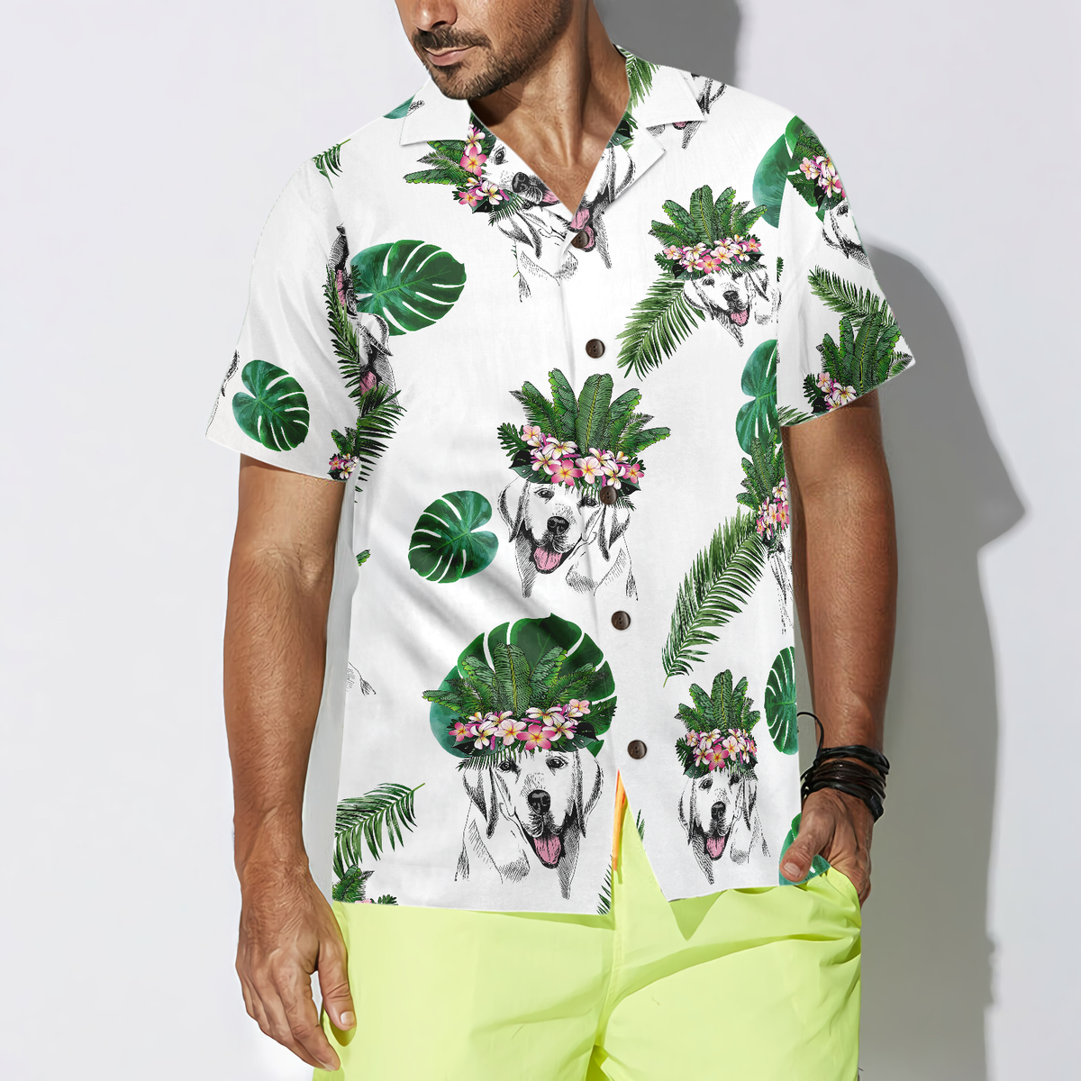litzzy Labrador Retriever Hawaiian Shirt, Labrador Retriever Tropical Summer, Tropical Flowers Aloha Shirt For Men, Women - Perfect Gift For Labrador Retriever Lover, dog hawaiian shirt Hawaii Shirt   