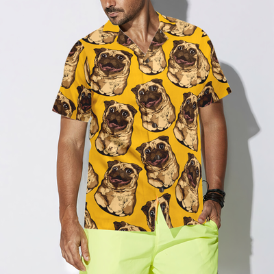 litzzy Pug Hawaiian Shirt, Cute Pug Seamless Pattern Aloha Shirt For Men, Women - Perfect Gift For Pug Lovers, dog hawaiian shirt Hawaii Shirt   