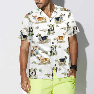 litzzy Corgi Hawaiian Shirt, Smiling Corgi Aloha Shirt For Men, Women - Perfect Gift For Corgi Lovers, dog hawaiian shirt Hawaii Shirt   