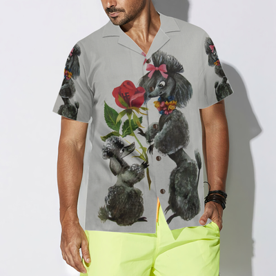 litzzy Poodle Hawaiian Shirt, Sweet Poodles, Red Rose Aloha Shirt For Men, Women - Perfect Gift For Poodle Lovers, dog hawaiian shirt Hawaii Shirt   