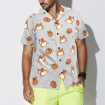 litzzy Corgi Butt And Peach Seamless Hawaiian Shirt, Corgi Aloha Shirt For Men, Women And Women - Perfect Gift For Corgi Lovers, dog hawaiian shirt Hawaii Shirt   