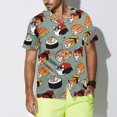 litzzy Corgi Hawaiian Shirt, Sushi Corgi Aloha Shirt For Men, Women - Perfect Gift For Corgi Lovers, dog hawaiian shirt Hawaii Shirt   