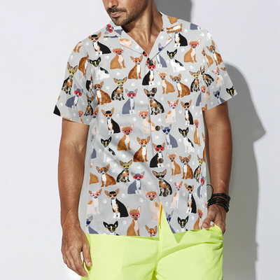 litzzy Chihuahua Hawaiian Shirt, Stylish Chihuahua With Glasses Aloha Shirt For Men, Women - Perfect Gift For Chihuahua Lovers, dog hawaiian shirt Hawaii Shirt   