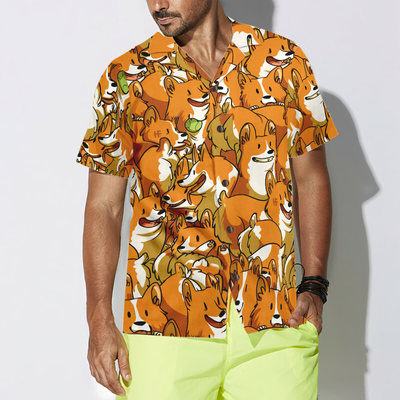 litzzy Corgi Hawaiian Shirt, Corgi Friends Aloha Shirt For Men, Women - Perfect Gift For Corgi Lovers, dog hawaiian shirt Hawaii Shirt   
