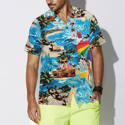 litzzy Chihuahua Hawaiian Shirt, Funny Chihuahua, Blue Beach Aloha Shirt For Men, Women - Perfect Gift For Chihuahua Lovers, dog hawaiian shirt Hawaii Shirt   