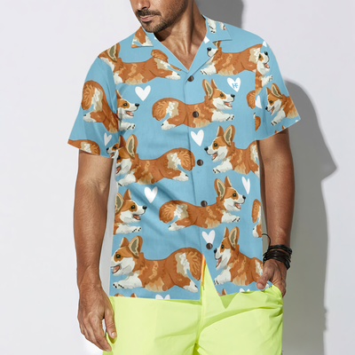 litzzy Corgi Hawaiian Shirt, Flying Corgi Blue Aloha Shirt For Men, Women - Perfect Gift For Corgi Lovers, dog hawaiian shirt Hawaii Shirt   
