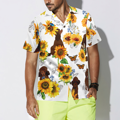 litzzy Poodle Hawaiian Shirt, Poodle Lover, Sunflowers Aloha Shirt For Men, Women - Perfect Gift For Poodle Lovers, dog hawaiian shirt Hawaii Shirt   