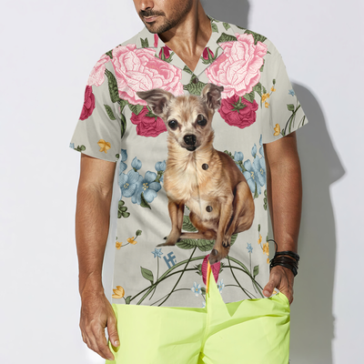 litzzy Chihuahua Hawaiian Shirt, Chihuahua Floral, Pink Roses Aloha Shirt For Men, Women And Women - Perfect Gift For Chihuahua Lovers, dog hawaiian shirt Hawaii Shirt   