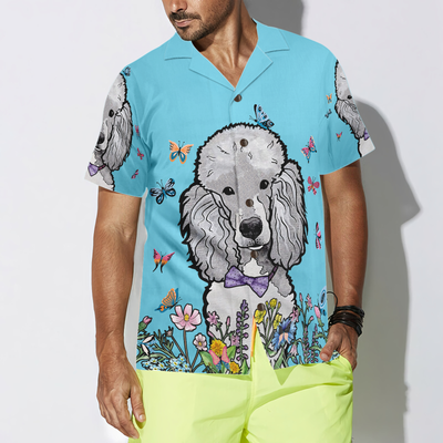 litzzy Poodle Hawaiian Shirt, Lady Poodle, Colorful Butterflies Aloha Shirt For Men, Women - Perfect Gift For Poodle Lovers, dog hawaiian shirt Hawaii Shirt   